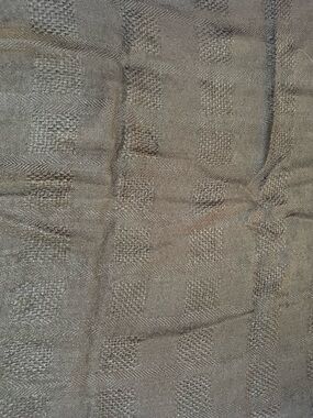 Textured khaki green Scarf with Square Knit Pattern and fringe